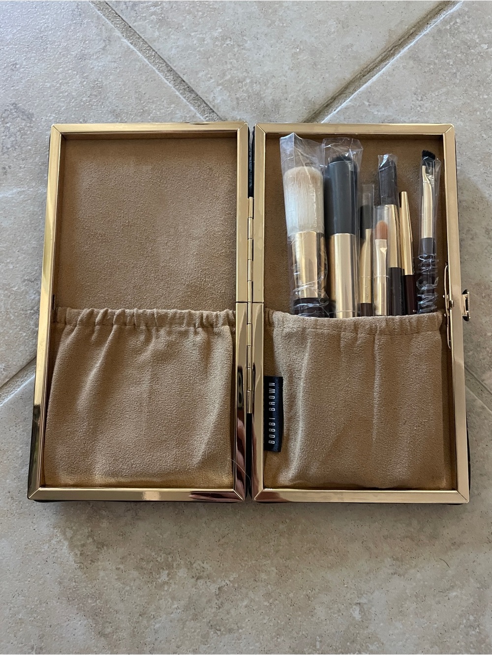 Bobbi Brown Makeup Brush Kit • Never Used • Faux Croc Travel Case • Luxe  Set